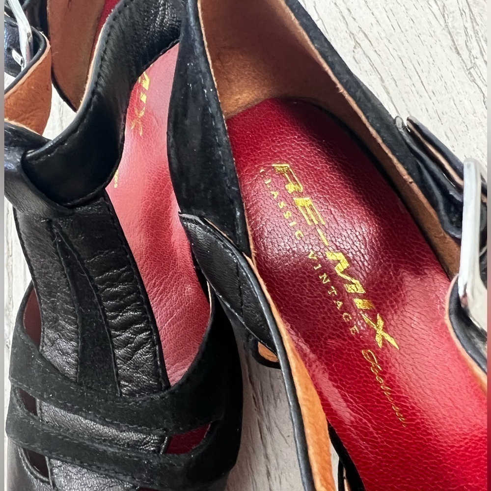RE-MIX Classic Vintage Footwear Tribeca Black Heels shoes size 5.5 - Picture 10 of 13